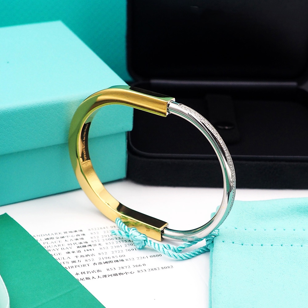 TFYS LOCK vòng tay bạc nữ 18K titan vòng tay khắc tên nam 18cm