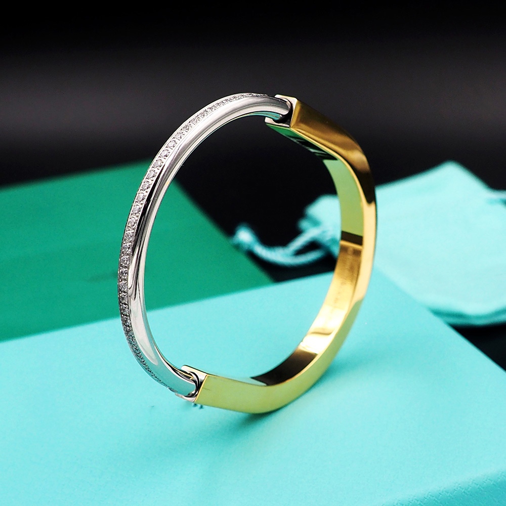TFYS LOCK vòng tay bạc nữ 18K titan vòng tay khắc tên nam 18cm