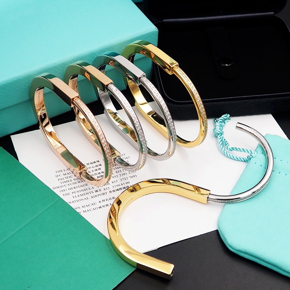 TFYS LOCK vòng tay bạc nữ 18K titan vòng tay khắc tên nam 18cm