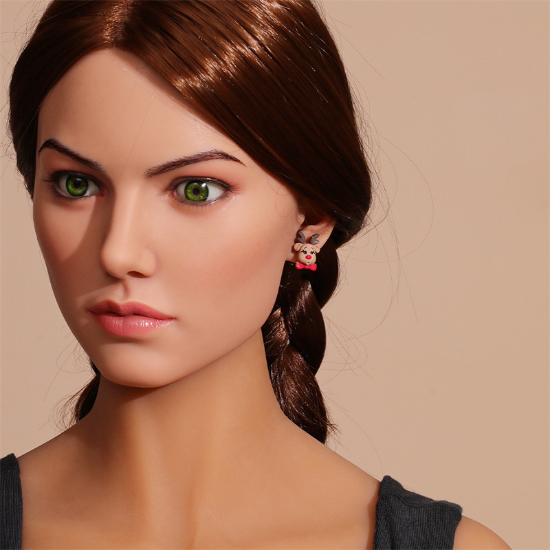 Khuyên Tai Hình Ông Già Noel / Cây Thông / Tuần Lộc / Chuông Nhỏ Bằng Nhựa acrylic Thời Trang Giáng Sinh Cho Nữ