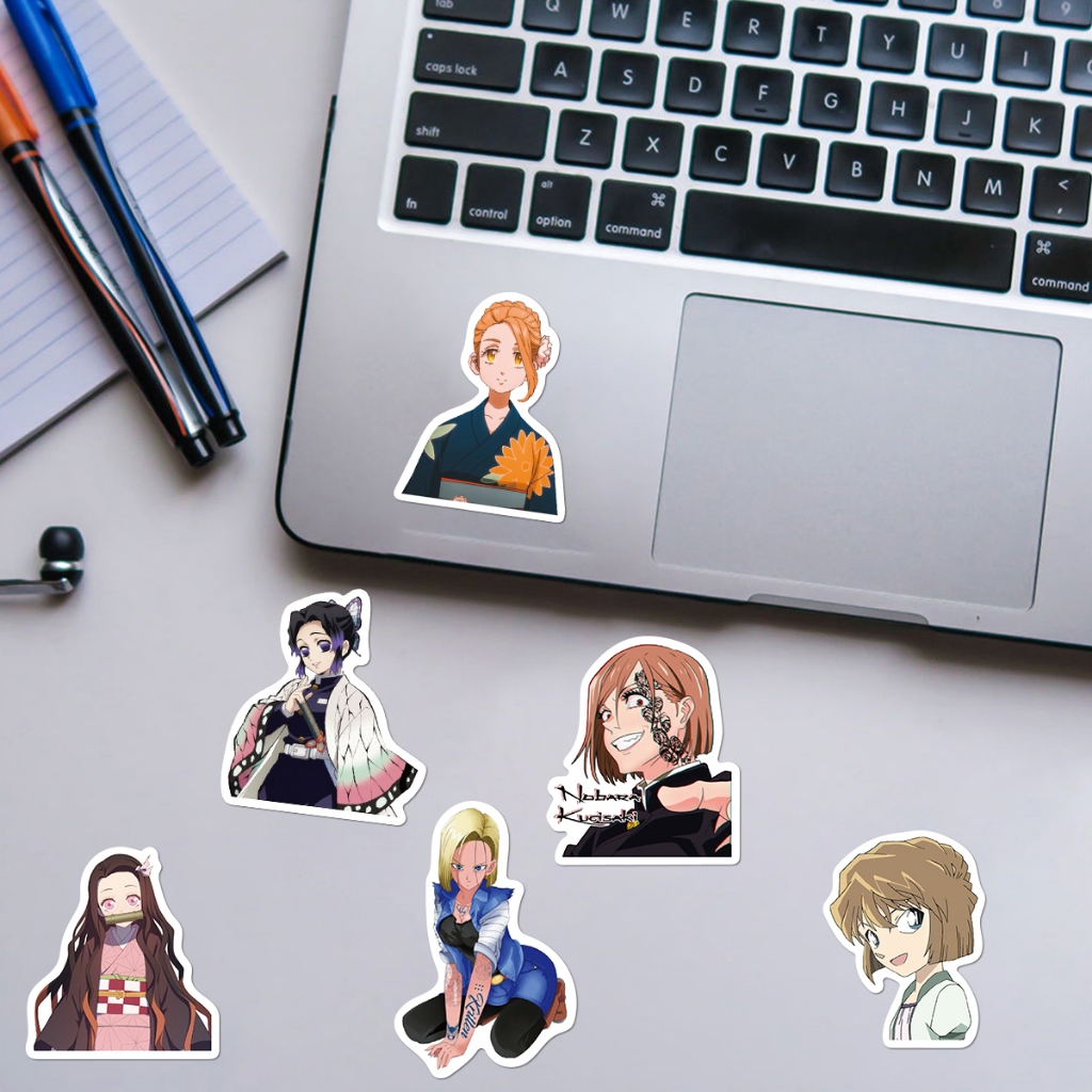 Bộ 50 Miếng Dán Trang Trí Điện Thoại / Sổ Tay Hình Cô Gái anime Chống Thấm Nước diy
