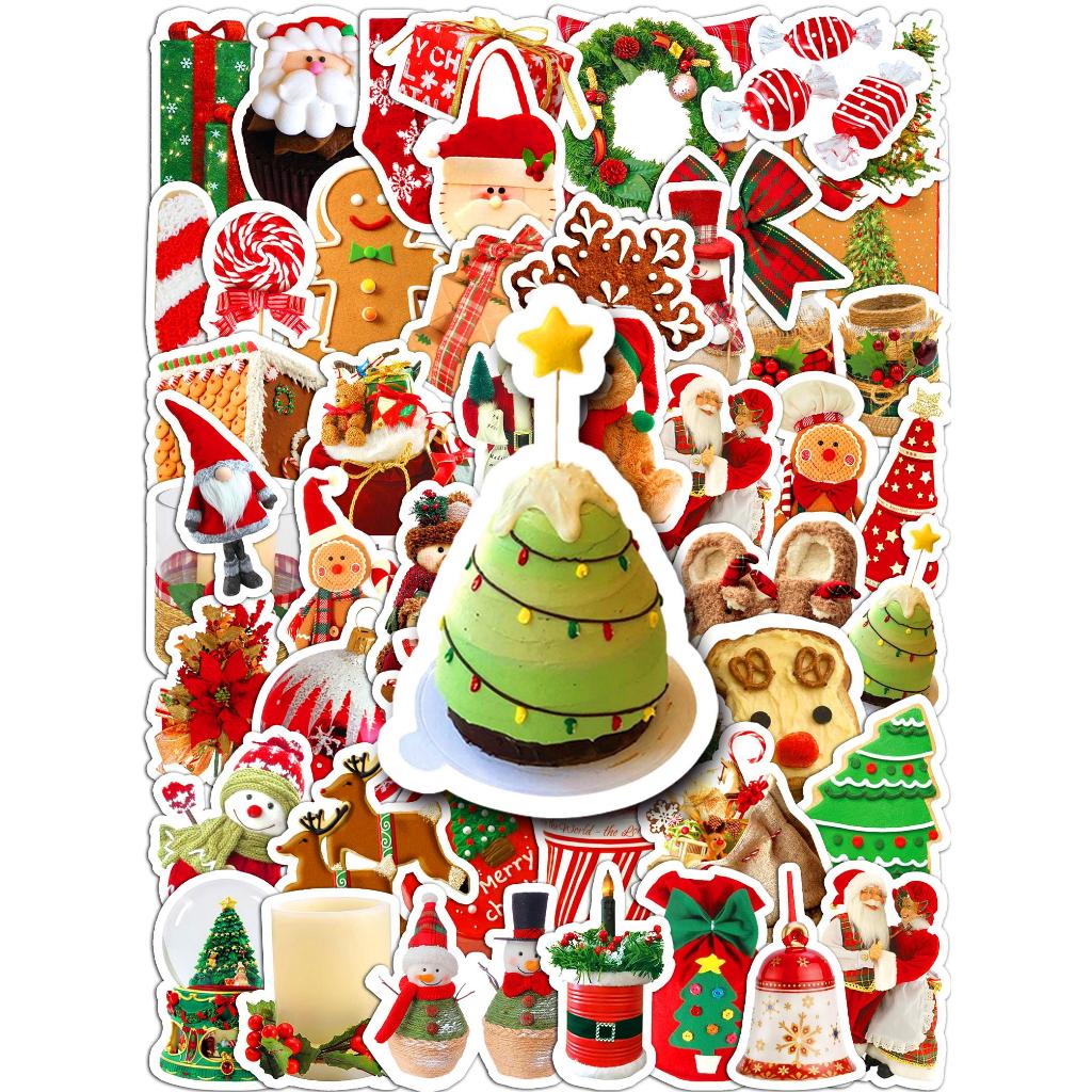 Bộ 50 Miếng Dán Trang Trí Xe Hơi Chống Thấm Nước Phong Cách Giáng Sinh Độc Đáo diy