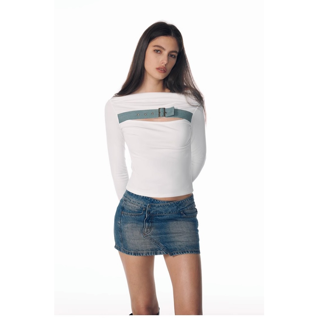 Áo Thun Nữ Tay Dài Cổ Cao Ôm Dáng Phong Cách Thời Trang retro Mỹ