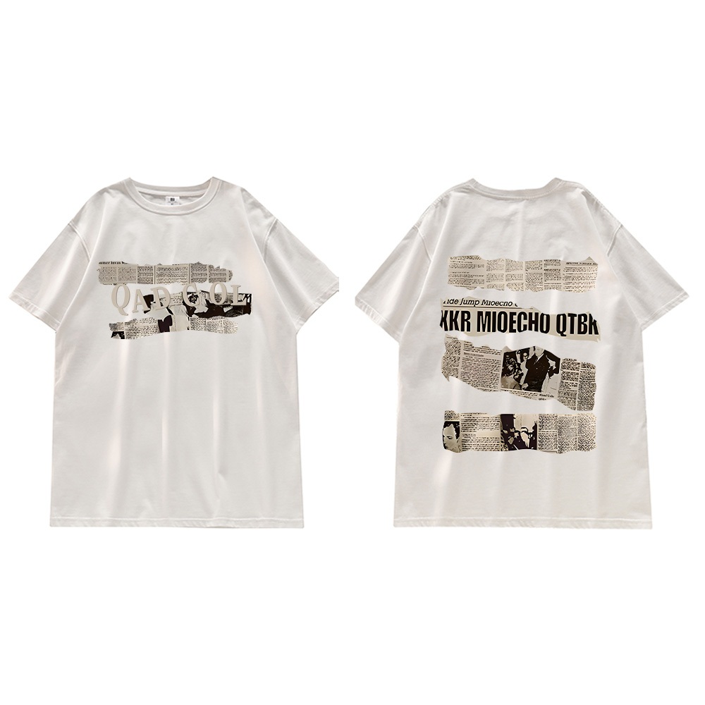 Áo Thun cotton Tinh Khiết Dáng Rộng Tay Ngắn In Hình Quả Lê Thời Trang Có size Lớn