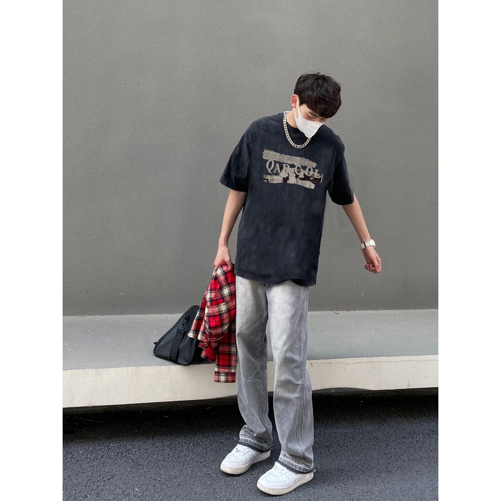 Áo Thun cotton Tinh Khiết Dáng Rộng Tay Ngắn In Hình Quả Lê Thời Trang Có size Lớn