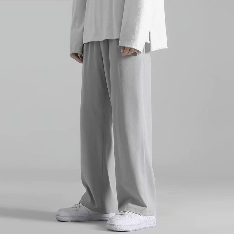 Quần Dài Dáng Rộng Mỏng Màu Trơn Thời Trang Mùa Hè Phong Cách Hàn Quốc Cho Nam