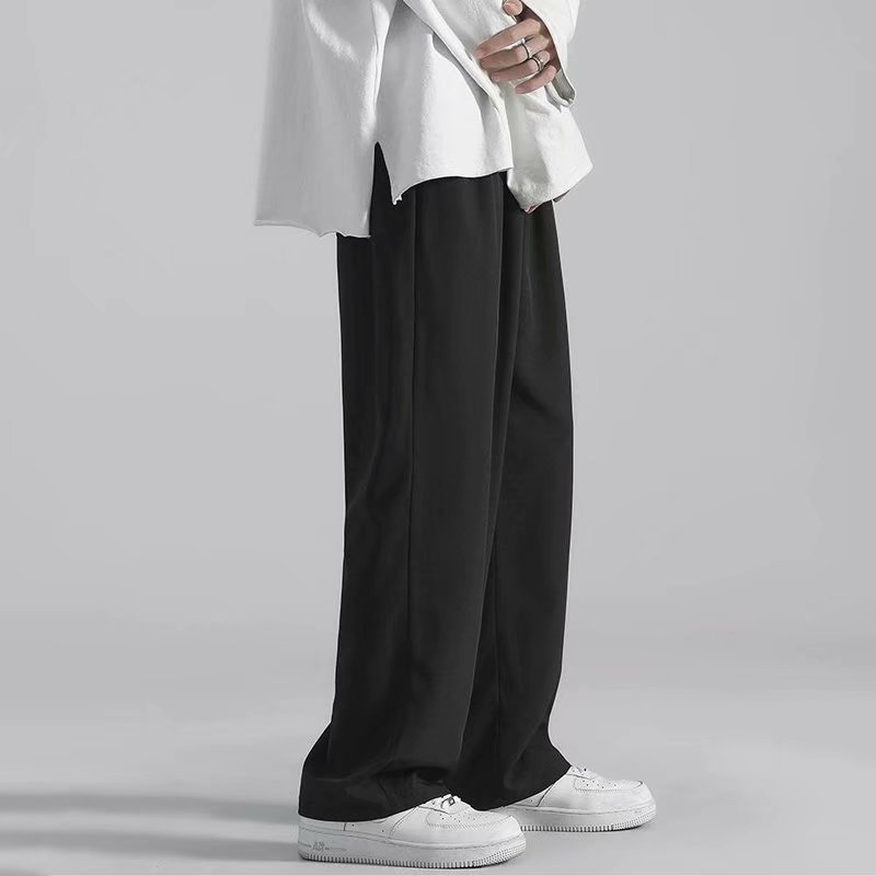 Quần Dài Dáng Rộng Mỏng Màu Trơn Thời Trang Mùa Hè Phong Cách Hàn Quốc Cho Nam