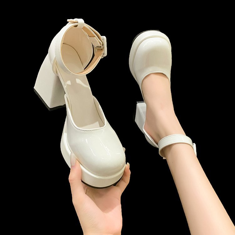 Giày Cao Gót Đế Dày Mũi Tròn Thời Trang Cho Nữ