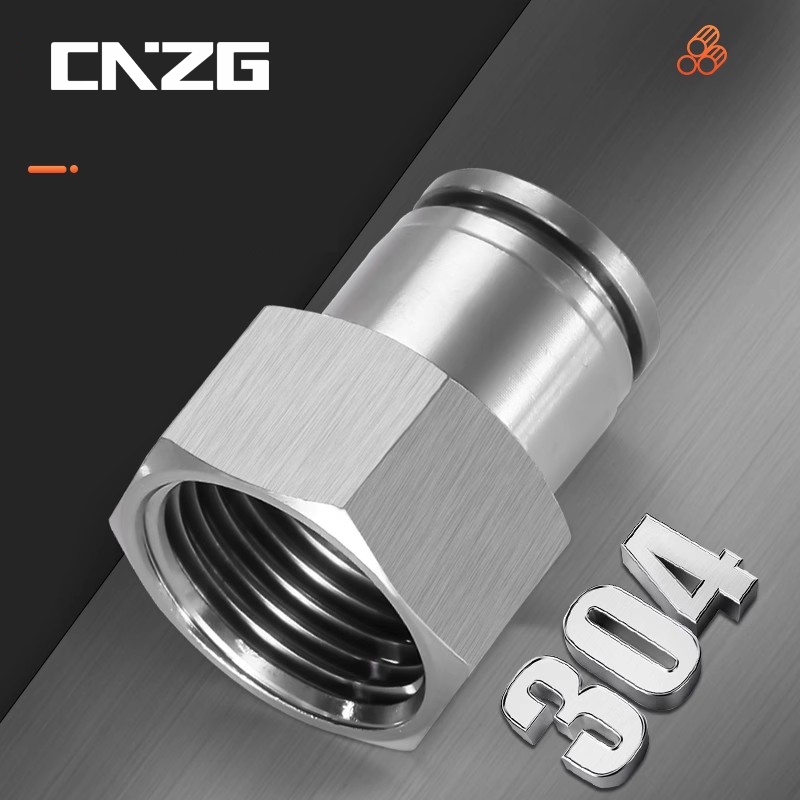 Đầu Nối Khí Nén 304 Bằng Inox 304 4mm 6mm 8mm 10mm 12mm 14mm OD Chuyên Dụng