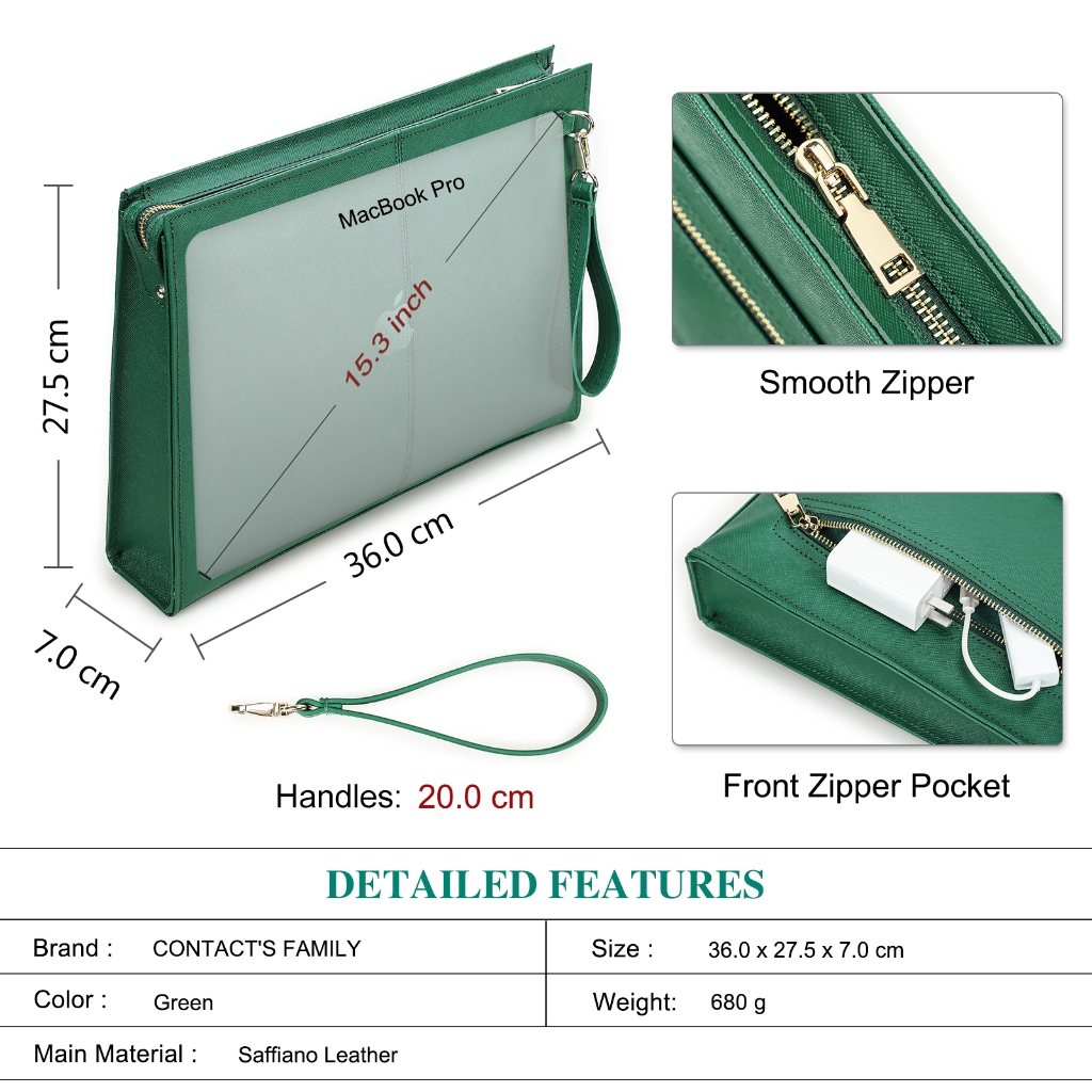 Hiram Túi Da Đựng laptop macbook air 15 inch Cho Nữ