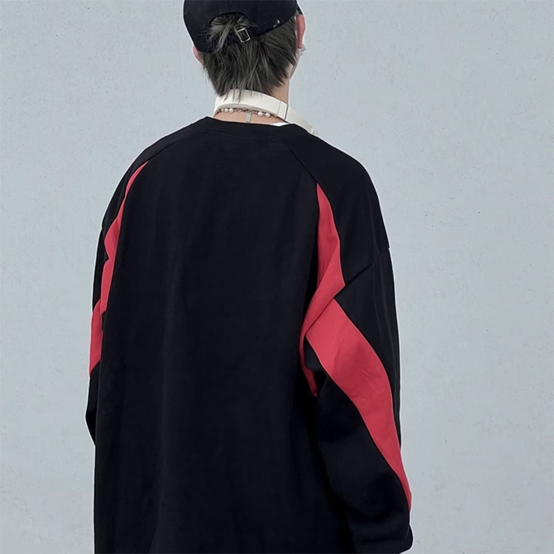 ♞Aff LIGA♞ Áo sweater Tay Dài Cổ Tròn In Chữ Phối Màu Tương Phản Phong Cách Mỹ Thời Trang Mùa Thu 2023 Cho Nam