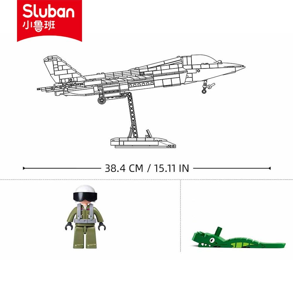 SLUBAN Luban Bộ 838 Khối Lắp Ráp Quân Đội b1186 1 / 44 j35 stealth fighter