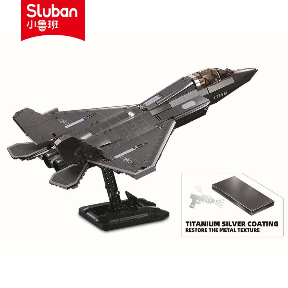 SLUBAN Luban Bộ 838 Khối Lắp Ráp Quân Đội b1186 1 / 44 j35 stealth fighter