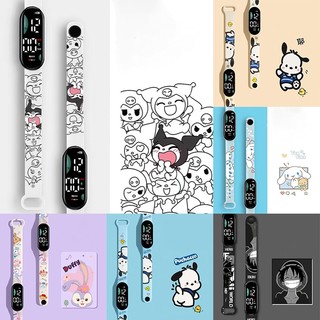 Sanrio Đồng Hồ Đeo Tay Điện Tử Đèn led In Hoạt Hình one piece Dễ Thương Cho Bé