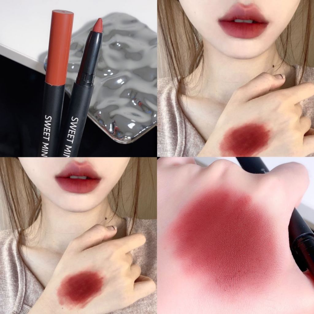 SWEET MINT® Son Môi Kiêm Bút Kẻ Viền Môi Chống Thấm Nước Lâu Trôi Không Dính Thành Cốc