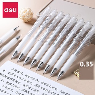 Bút gel bút mực bấm văn phòng deli 0.35mm 0.38mm mực đen ký bút sinh viên viết văn phòng phẩm a122