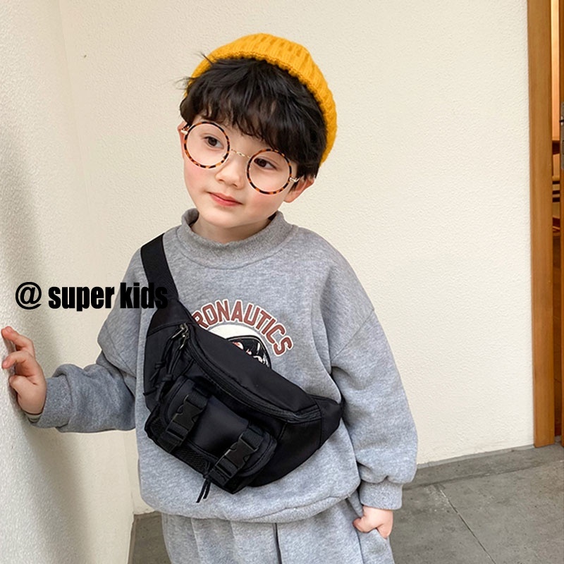 SUPER KIDS Túi Đeo Chéo Trước Ngực Phong Cách Hàn Quốc Hợp Thời Trang Cho Bé Trai
