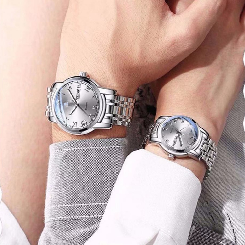 Đồng Hồ Báo Thức seiko Bằng Thép Không Gỉ Màu Bạc Thời Trang Cho Nam