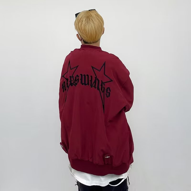 Paul fitzgerald Áo Khoác Bóng Chày Dáng Rộng Thêu Chữ Và Ngôi Sao Kiểu Đường Phố Mỹ Cá Tính Cho Nam Và Nữ