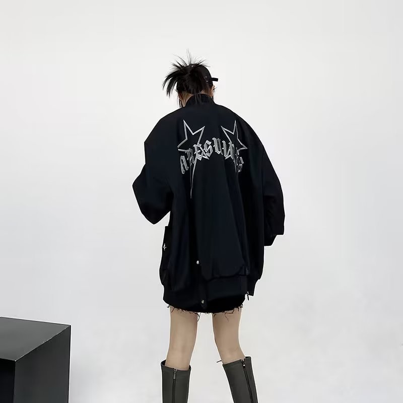 Paul fitzgerald Áo Khoác Bóng Chày Dáng Rộng Thêu Chữ Và Ngôi Sao Kiểu Đường Phố Mỹ Cá Tính Cho Nam Và Nữ