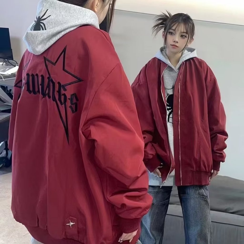 Paul fitzgerald Áo Khoác Bóng Chày Dáng Rộng Thêu Chữ Và Ngôi Sao Kiểu Đường Phố Mỹ Cá Tính Cho Nam Và Nữ