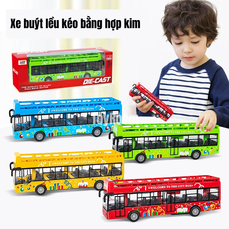 Có thể bán buôn Đồ Chơi Mô Hình Xe Buýt Hợp Kim Lực Phỏng Cao Thành Phố Cho Trẻ Em Kids ToyRoom Hàng giao ngay