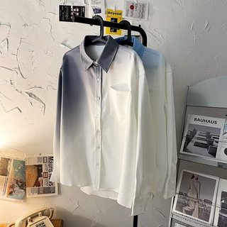 Áo Sơ Mi Nam Tay Dài Dáng Rộng Màu Trơn Phong Cách Thời Trang harajuku
