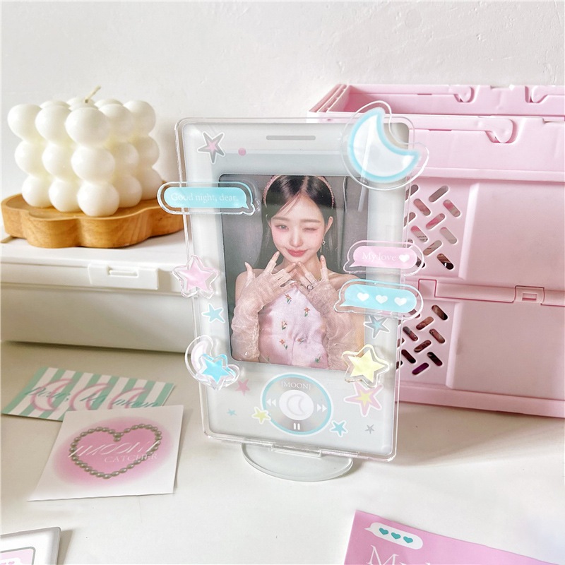 Bộ 10 Khung Ảnh 3 Inch Hình Mặt Trăng Xanh Dương Dễ Thương Dùng Trang Trí Bàn Làm Việc