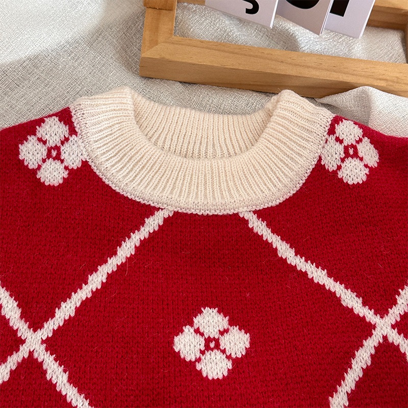 Áo sweater Cổ Thuyền Tay Dài Kẻ Sọc Màu Tương Phản Thoải Mái Thời Trang Thu Đông Cho Bé Gái