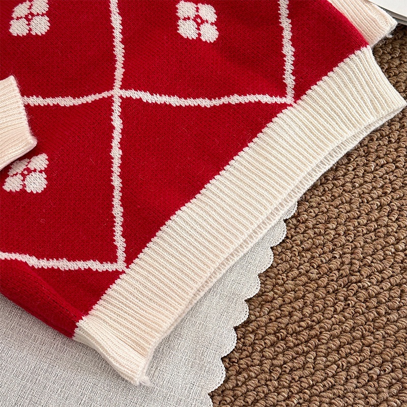 Áo sweater Cổ Thuyền Tay Dài Kẻ Sọc Màu Tương Phản Thoải Mái Thời Trang Thu Đông Cho Bé Gái