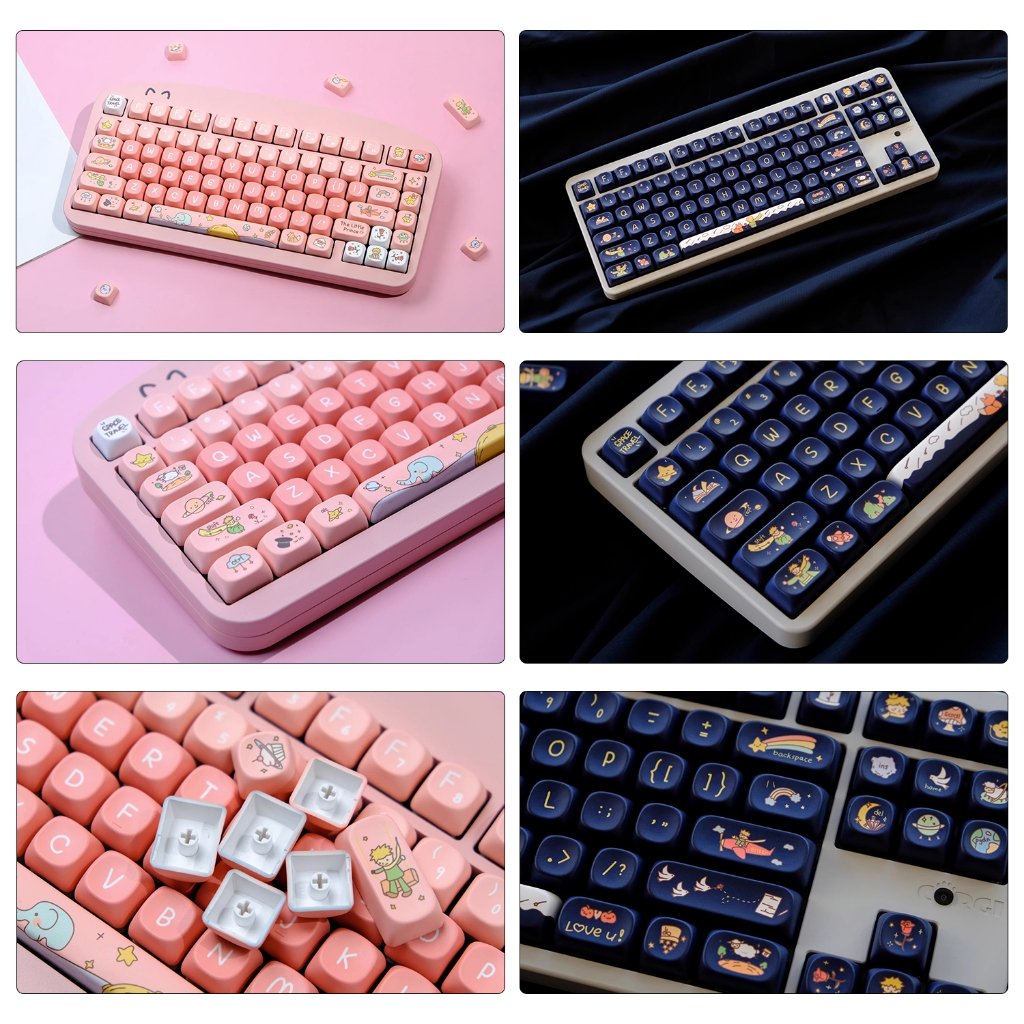 GMK theme Cute theme keycaps/XOA profile/Dye-sub/The Little Prince /Witch/Snow Mountain/Black lotus/constitute