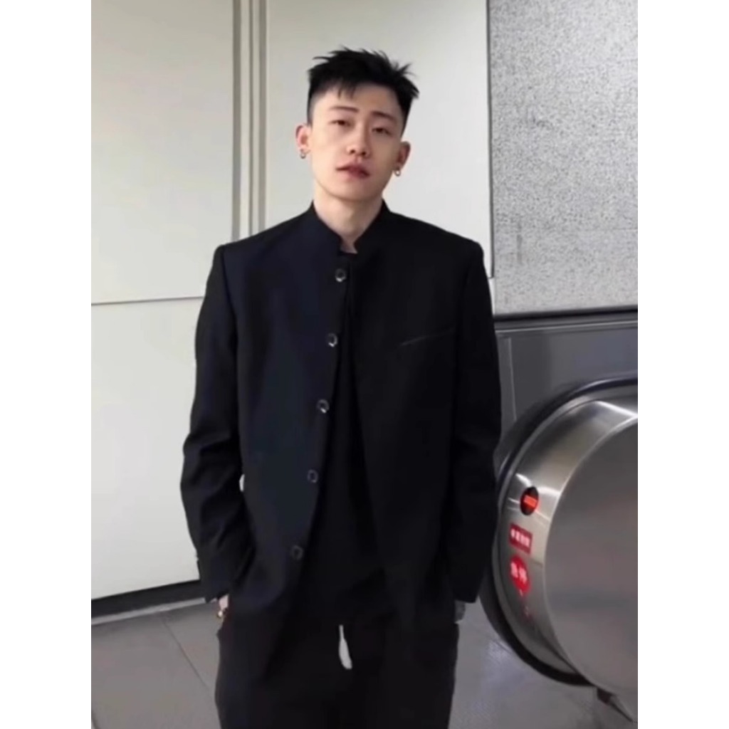 Mới Phong Cách Trung Hoa Trung Sơn Áo Khoác Nam Plus Size Quần Áo Nam M-5XL Xuân Thu Zhaoshanhe Va Chạm Cổ Đứng Cổ Phù Hợp Với Áo Khoác Hợp Thời Trang Trung Sơn Đeo Vai Áo Khoác