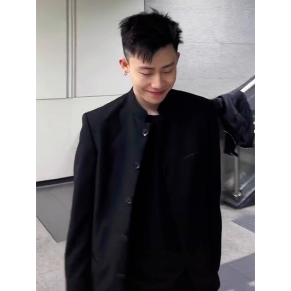 Mới Phong Cách Trung Hoa Trung Sơn Áo Khoác Nam Plus Size Quần Áo Nam M-5XL Xuân Thu Zhaoshanhe Va Chạm Cổ Đứng Cổ Phù Hợp Với Áo Khoác Hợp Thời Trang Trung Sơn Đeo Vai Áo Khoác