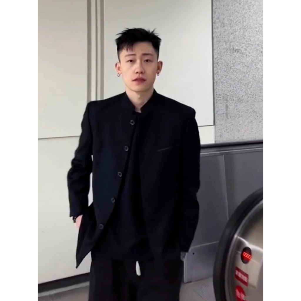 Mới Phong Cách Trung Hoa Trung Sơn Áo Khoác Nam Plus Size Quần Áo Nam M-5XL Xuân Thu Zhaoshanhe Va Chạm Cổ Đứng Cổ Phù Hợp Với Áo Khoác Hợp Thời Trang Trung Sơn Đeo Vai Áo Khoác