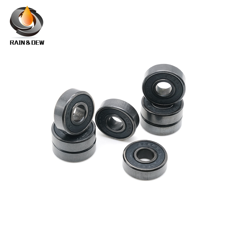 8 Chiếc 608RS ABEC-11 608 Con Lăn Trượt Xe Tay Ga 8X22X7 mm Ván Trượt 608-Đen Vòng Bi Hiệu Suất Cao