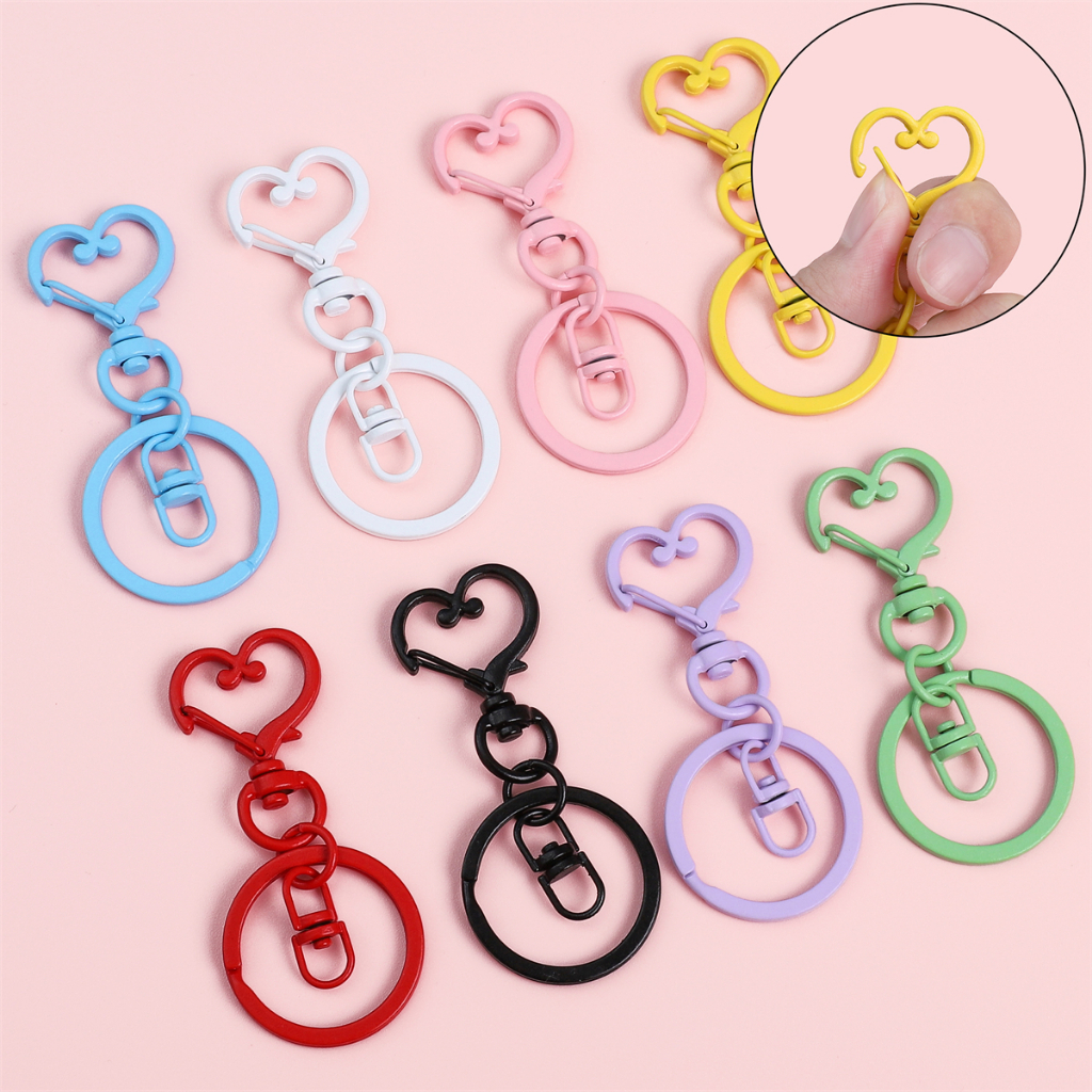 Móc Khóa Hình Trái Tim Phun Sơn Màu Kích Thước 6.5 x3cm diy