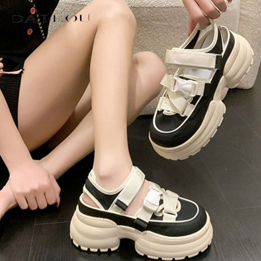 DAILOU Dép sandal nữ dép quai hậu nữ Đế Dày 2023 NEW thoải mái mềm mại dép đế cao  B98G1PX 35Z230828