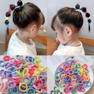 Set 100 Dây Buộc Tóc Co Giãn Tốt Dành Cho Bé Gái