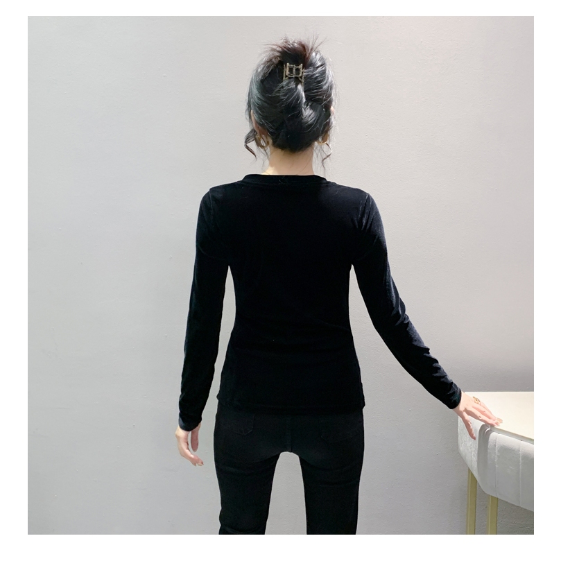 Miou Áo Thun Tay Dài Giả Hai Lớp In Họa Tiết Hoa Thời Trang Thu Đông 2023 Cho Nữ