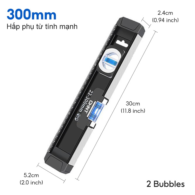 Thước thủy Đo đa góc nghiêng 180° Thân hợp kim nhôm