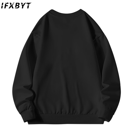Áo sweater nam đen IFXBYT đẹp basic cổ tròn in hình unisex 100% cotton-Y0340