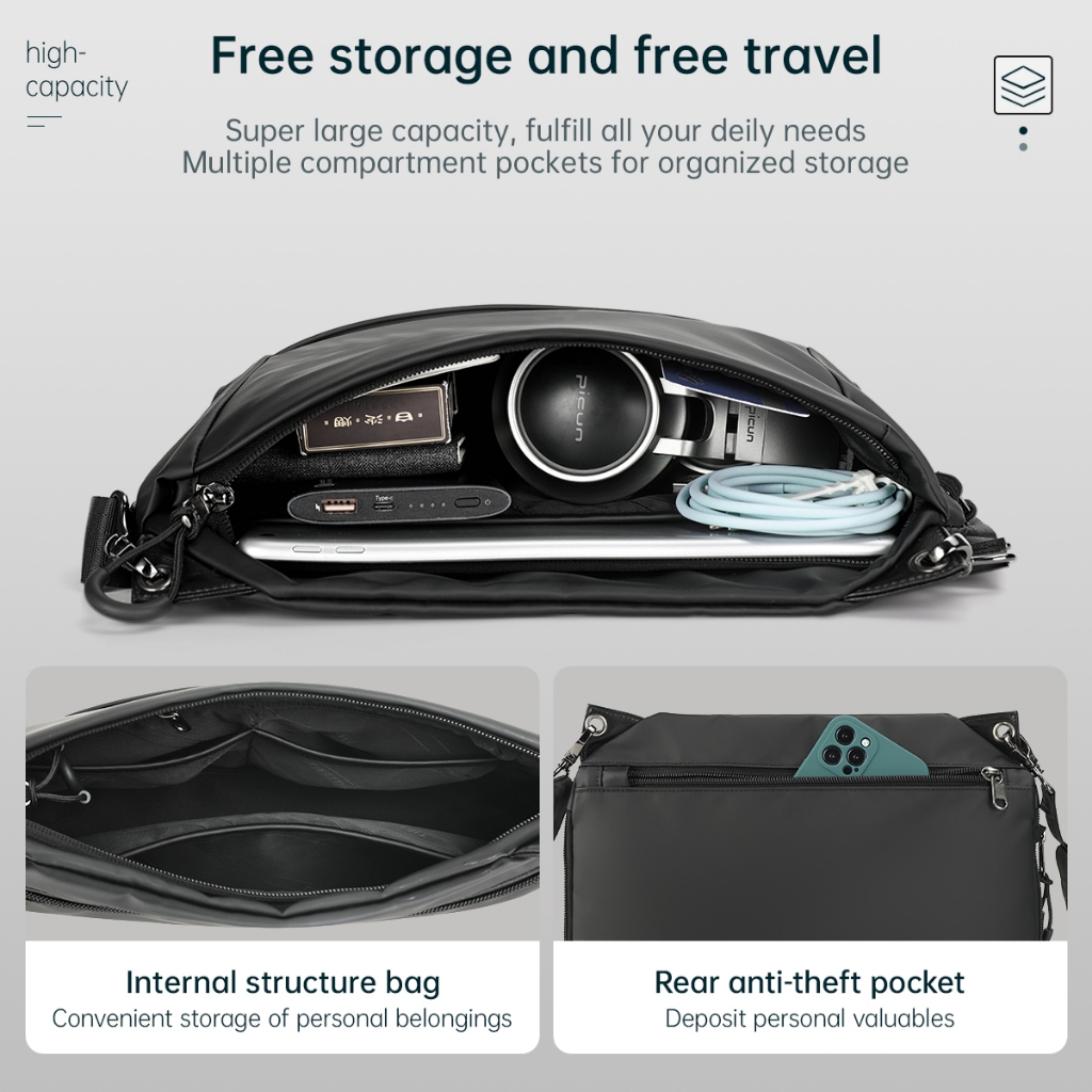 Túi Đựng Máy Tính Bảng 9 inch Đeo Vai / Xách Tay Có Thể Mở Rộng Thời Trang Cho Nam