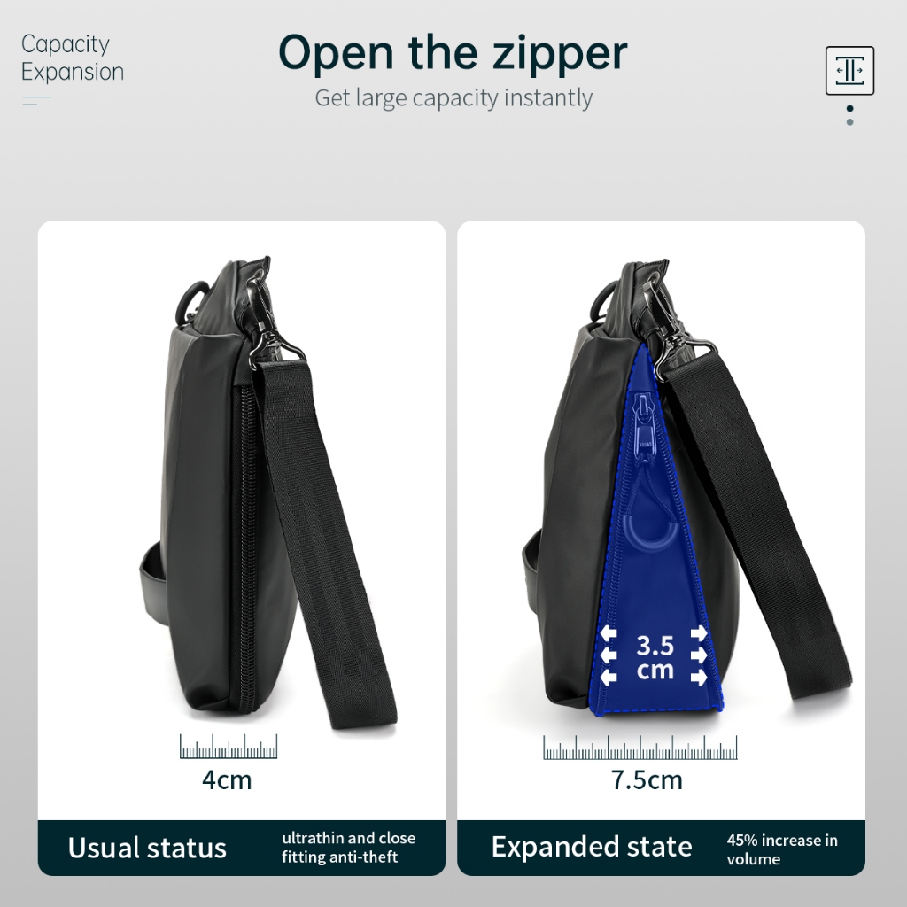 Túi Đựng Máy Tính Bảng 9 inch Đeo Vai / Xách Tay Có Thể Mở Rộng Thời Trang Cho Nam