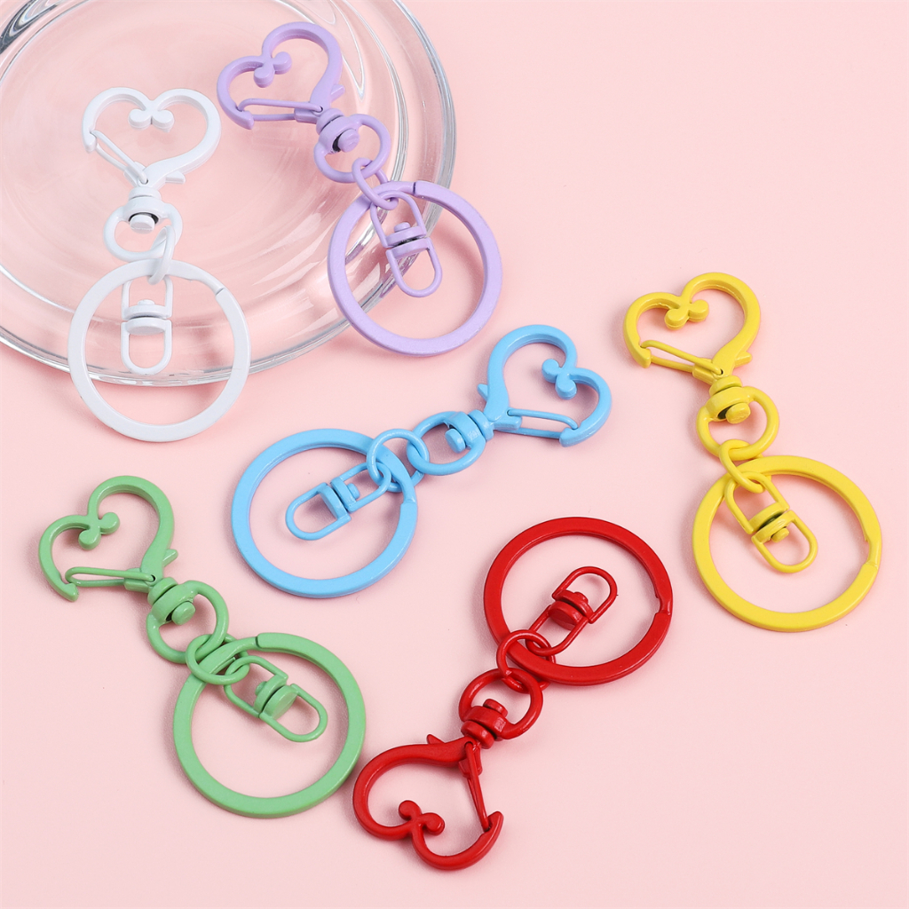 Móc Khóa Hình Trái Tim Phun Sơn Màu Kích Thước 6.5 x3cm diy