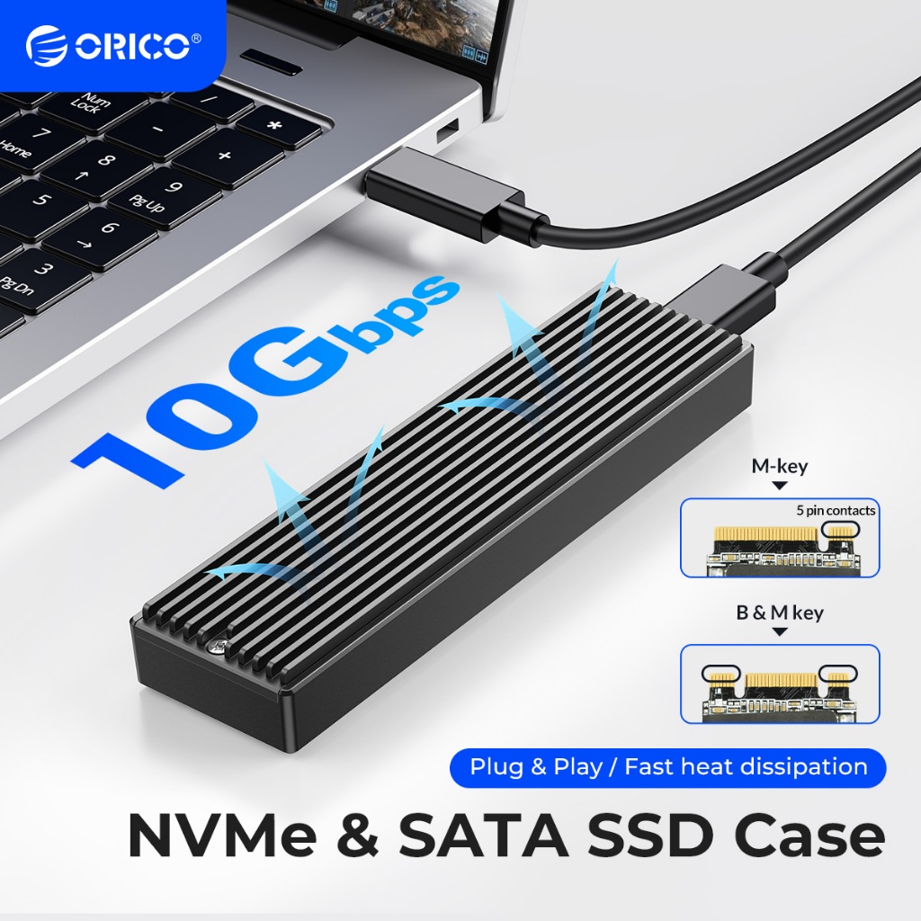 Orico M.2 NVME Vỏ USB C Gen2 PCIe SSD M2 SATA NGFF SSD Cho 2230 / 2242 / 2260 / 2280 (M2PF))