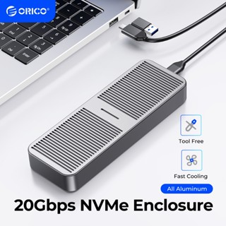  Hộp đựng SSD ORICO 20Gbps M.2 NVME kèm áo làm mát tích hợp Vỏ SSD Type-C M2 NVME bằng nhôm nâng cấp cho ổ cứng thể rắn| M223c3-g4  