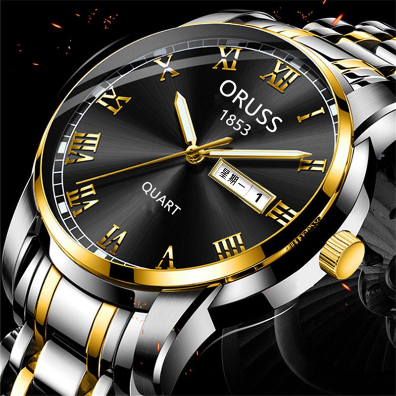 Đồng Hồ Đeo Tay Có Lịch Số La Mã Bằng Thép Không Gỉ Cho Nam