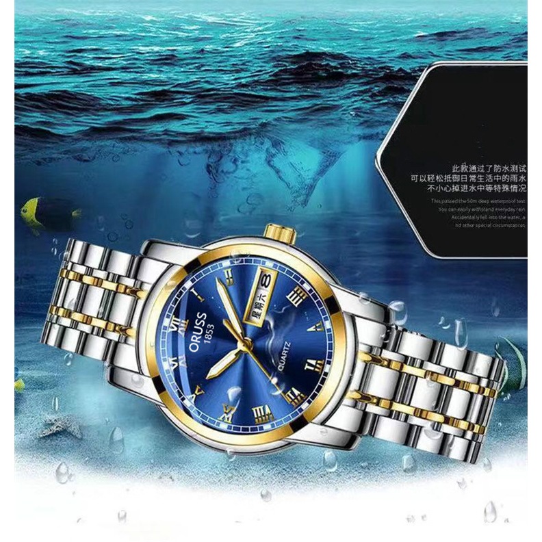 Đồng Hồ Đeo Tay Có Lịch Số La Mã Bằng Thép Không Gỉ Cho Nam