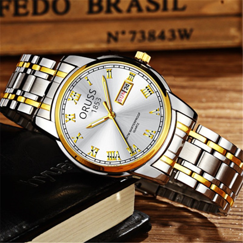 Đồng Hồ Đeo Tay Có Lịch Số La Mã Bằng Thép Không Gỉ Cho Nam