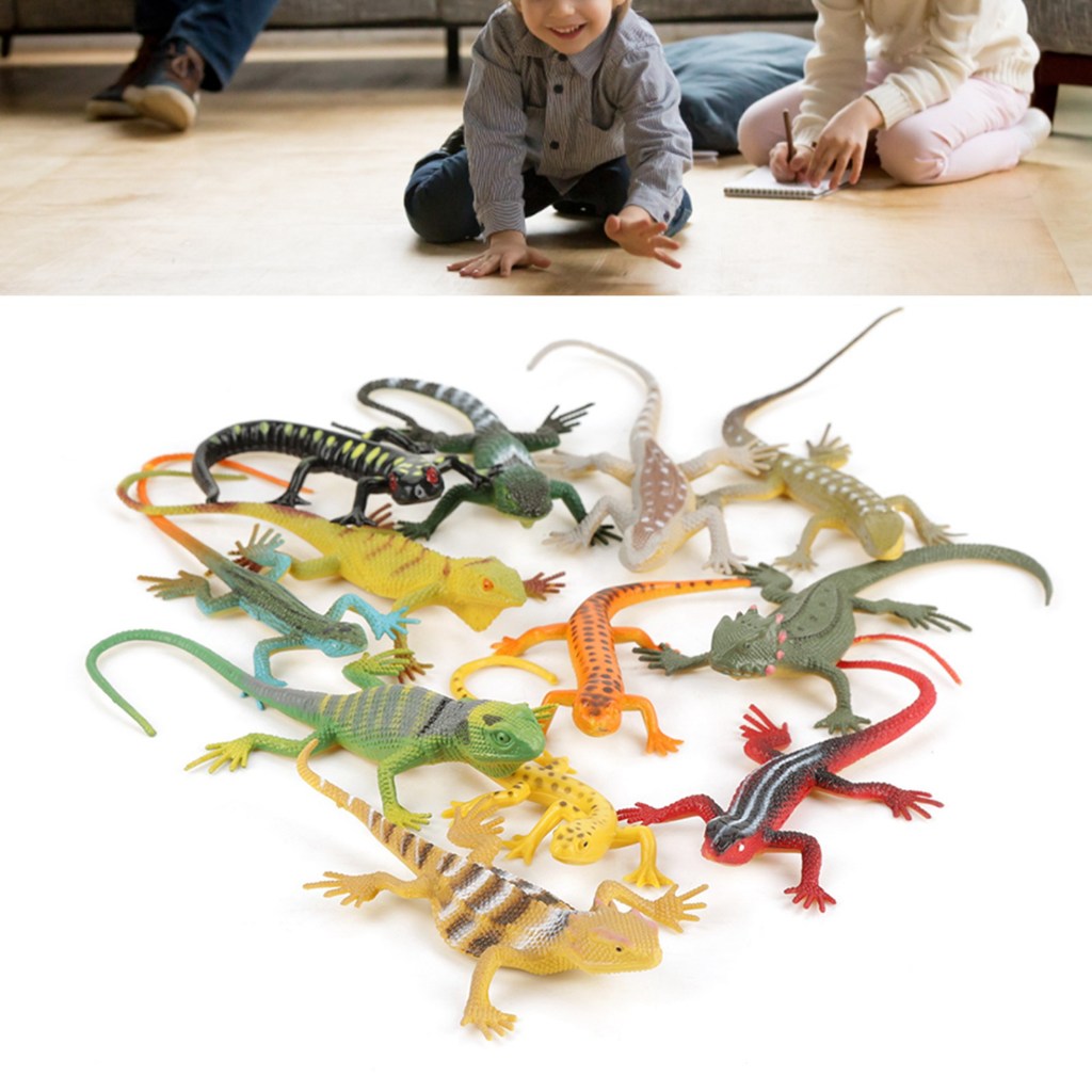● BabyGo 12 Cái/bộ Nhiều Màu Sắc Mô Hình Thằn Lằn Trẻ Em Đồ Chơi Động Vật Đạo Cụ Giảng Dạy Dụng